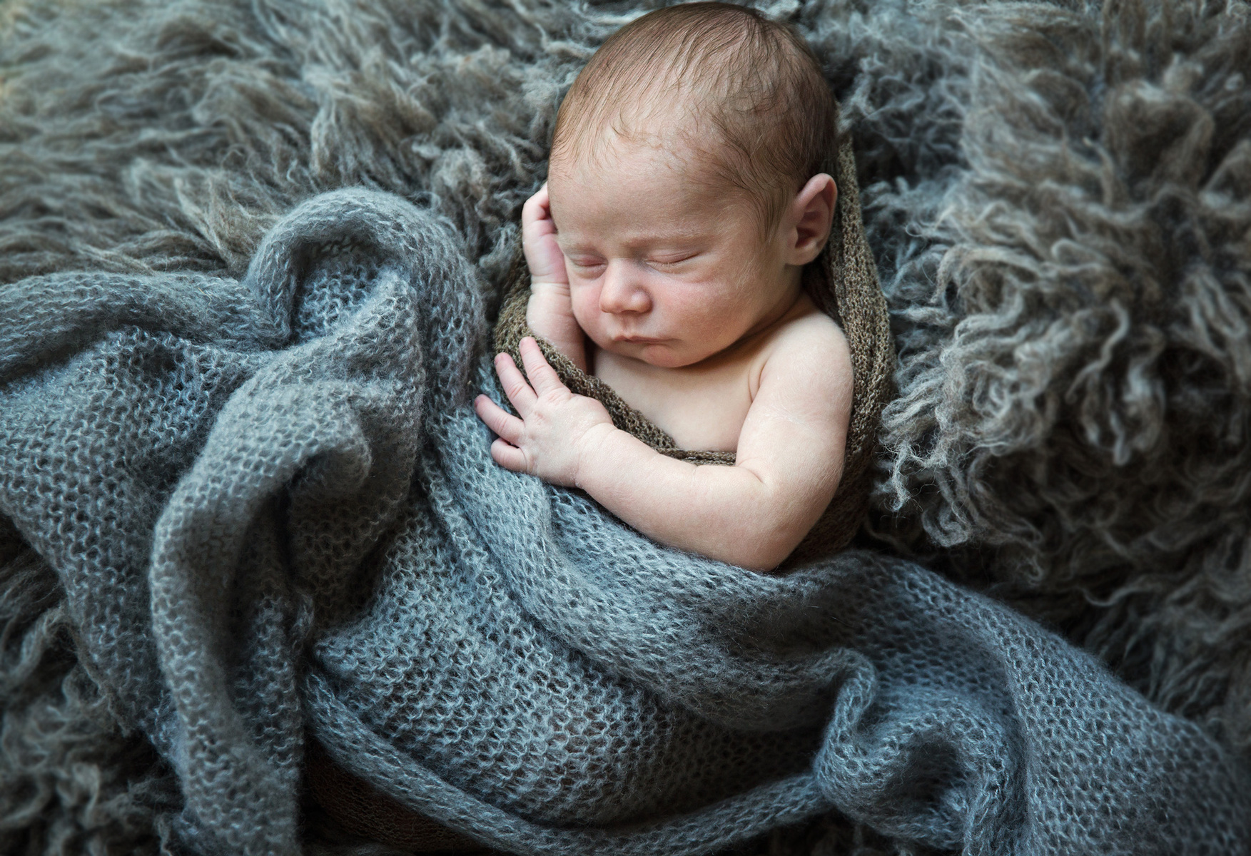 Outer Banks newborn photo in blankets